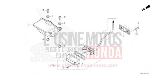 TAILLIGHT/LICENSE LIGHT CB750AP de 2023